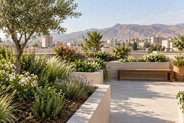 تصویرسازی کاربرد آبیاری در روف‌گاردن