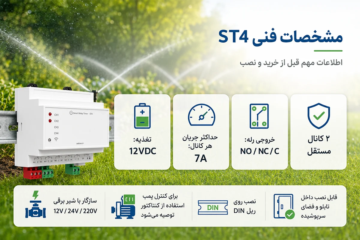مشخصات تایمر آبیاری 