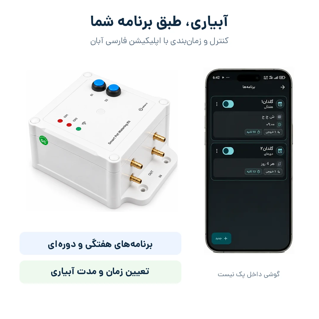 دستگاه گلبان G2 و صفحه واقعی برنامههای هفتگی و دورهای اپلیکیشن آبان