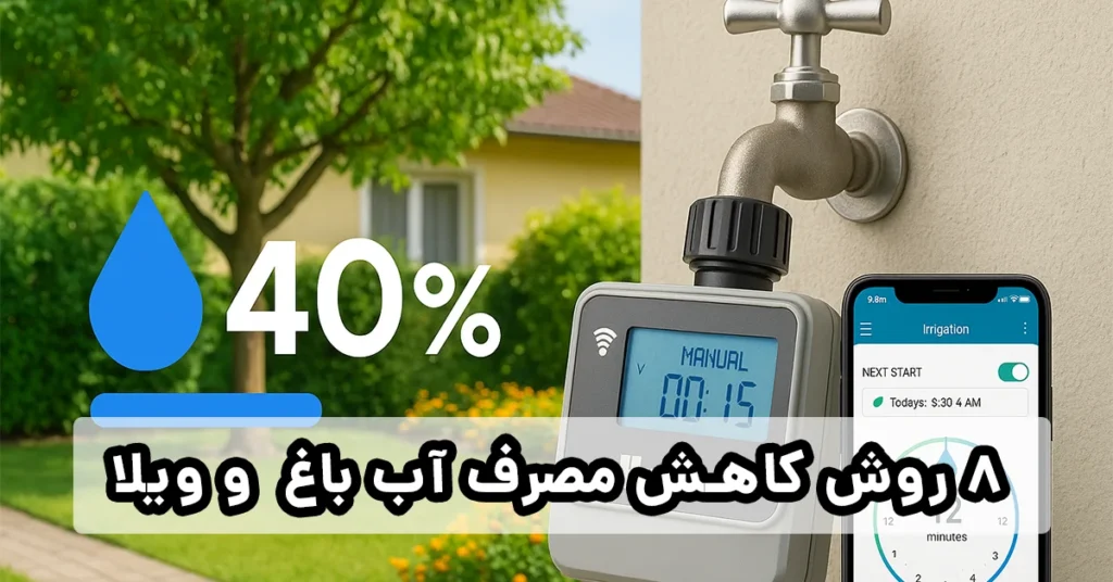 راهکار کاهش مصرف آب باغ و ویلا