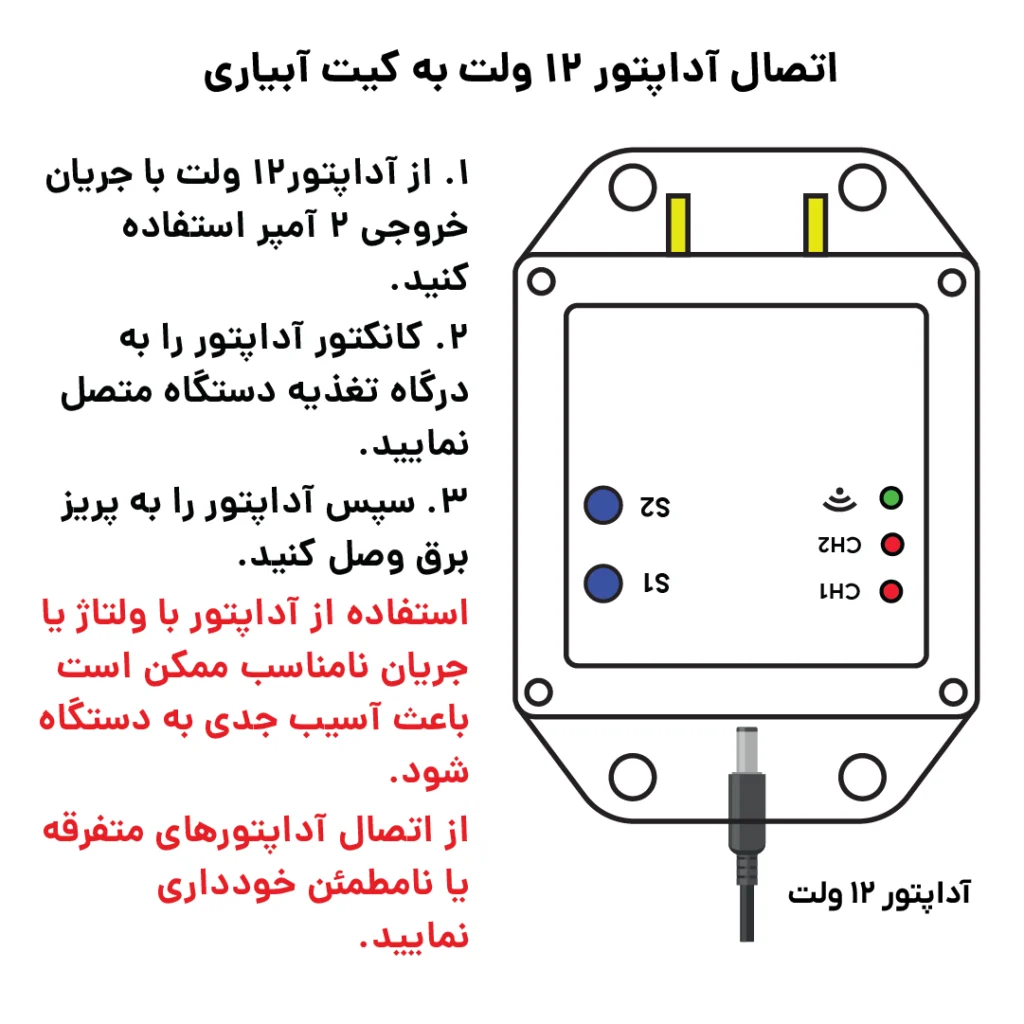 اتصال تغذیه به کیت گلبان