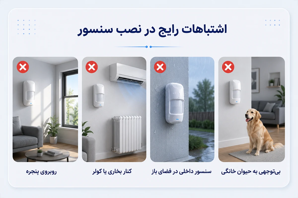نکات مهم نصب سنسور حرکتی