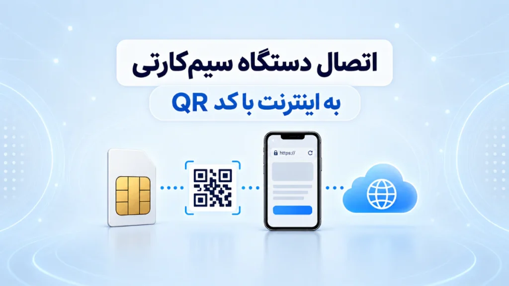 اتصال دستگاه سیم‌کارتی آبان به اینترنت با اسکن کد QR