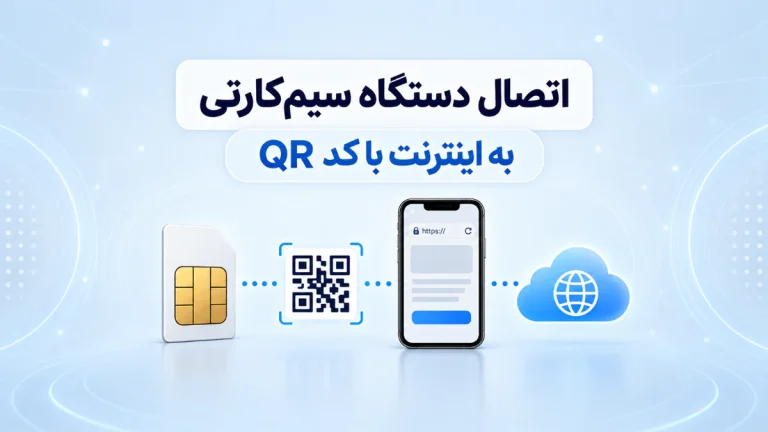 اتصال دستگاه سیم‌کارتی آبان به اینترنت با اسکن کد QR