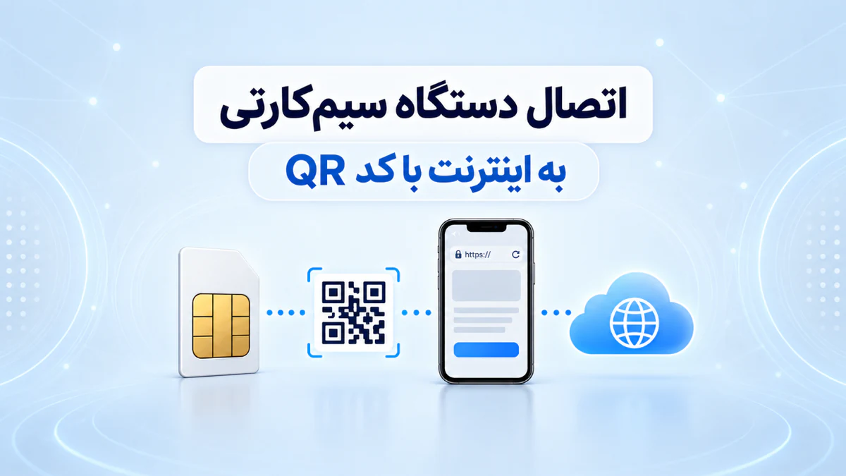 اتصال دستگاه سیم‌کارتی آبان به اینترنت با اسکن کد QR