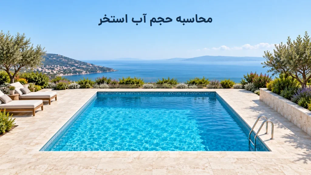 استخر مستطیلی برای راهنمای محاسبه حجم آب استخر